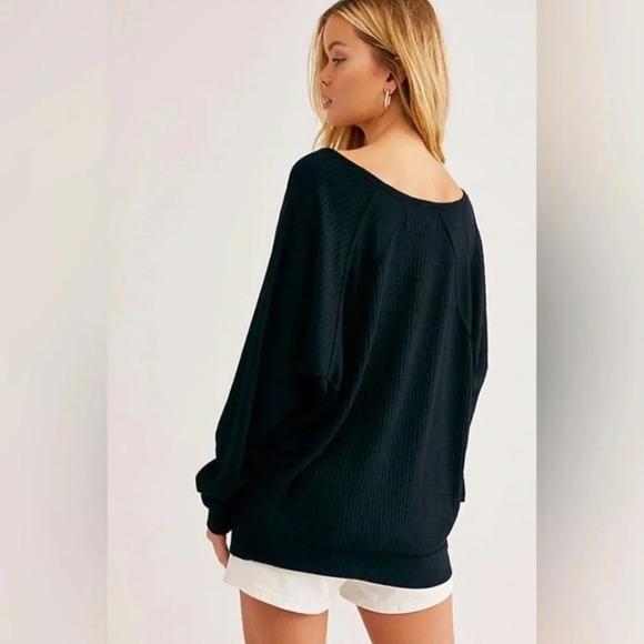 Free People Santa Clara Thermal in Black - Picture 3 of 4